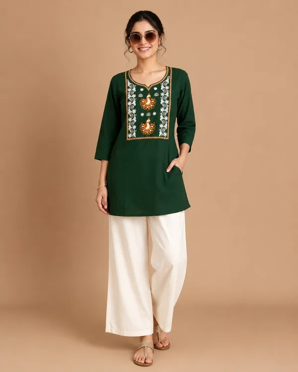 Green_Cotton_Straight_Embroidered_Kurta_Set_For_Women