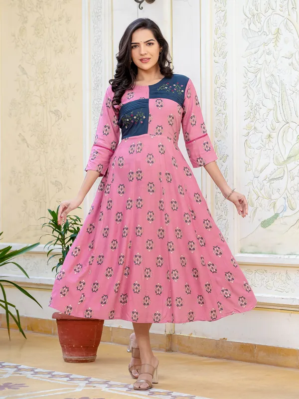 Wine_Rayon_Printed_A-Line_Kurta_For_Women