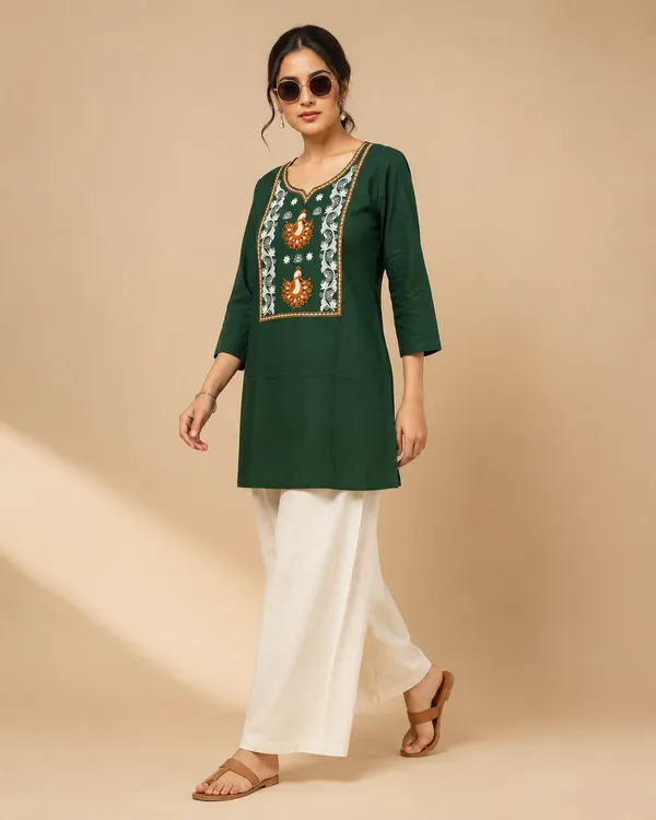 Green_Cotton_Straight_Embroidered_Kurta_Set_For_Women
