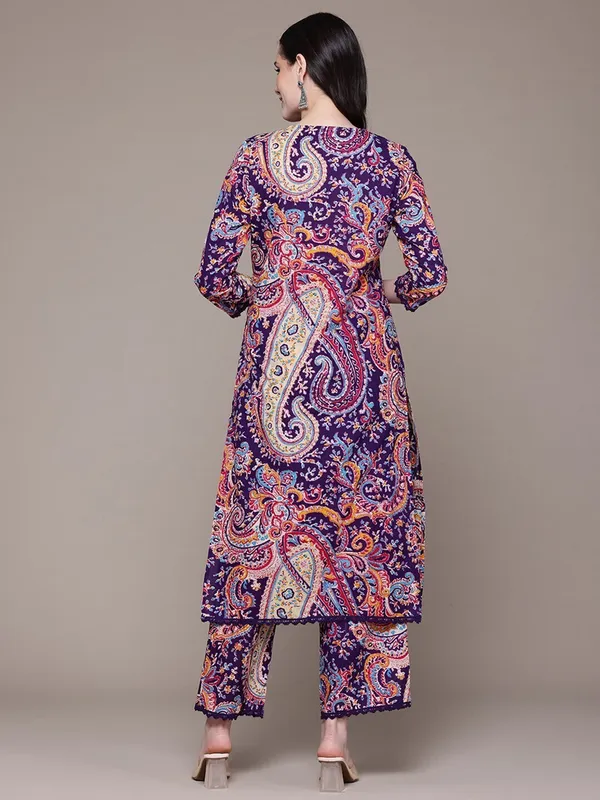 Purple_Rayon_Paisley_Print_Straight_Kurta_Set_For_Women