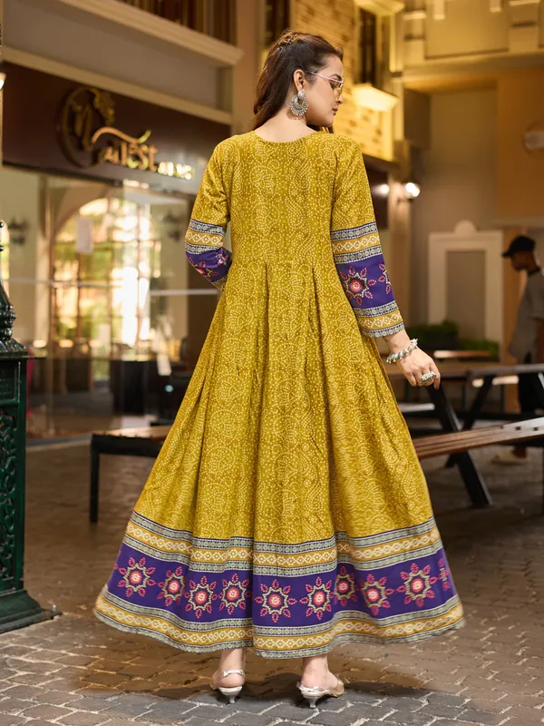 Mustard_Rayon_Printed_Flared_Anarkali_Kurta_For_Women