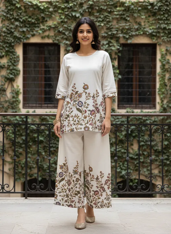 Ivory_Khadi_Cotton_Straight_Floral_Print_Kurta_Set_For_Women