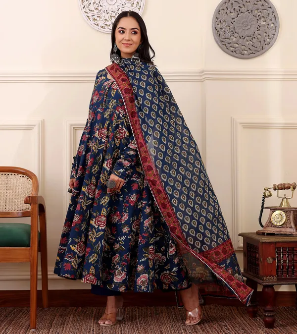 Navy_Blue_Rayon_Printed_Flared_Anarkali_Suit_Set_For_Women