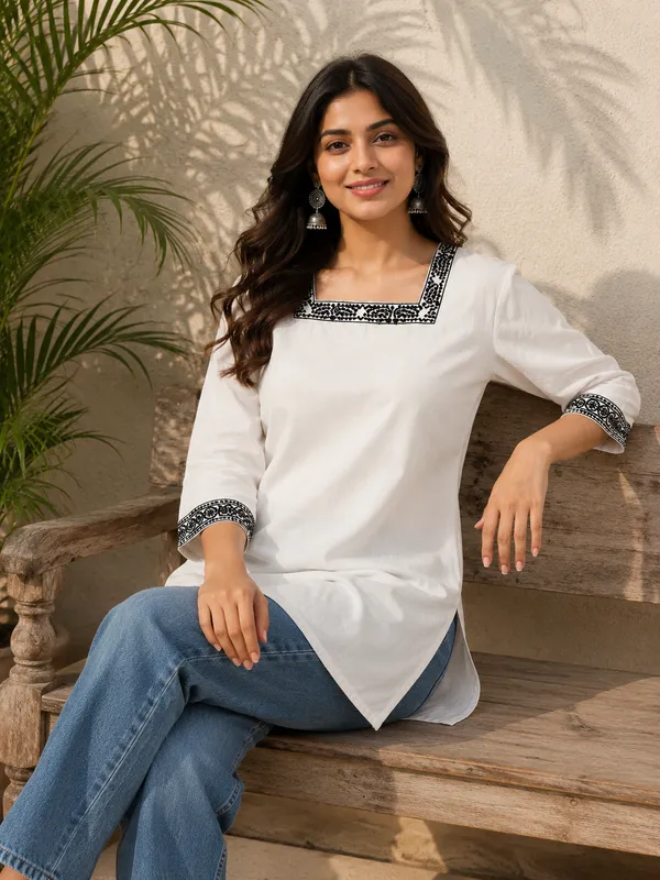 White_Khadi_Cotton_Straight_Fit_Kurta_For_Women