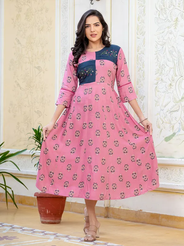 Wine_Rayon_Printed_A-Line_Kurta_For_Women