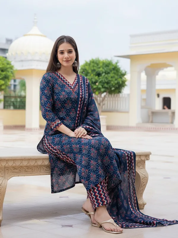 Navy_Cotton_Straight_Printed_Kurta_Set_For_Women