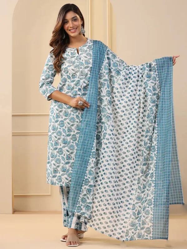Blue_Rayon_Floral_Print_Straight_Ethnic_Suit_Set_For_Women