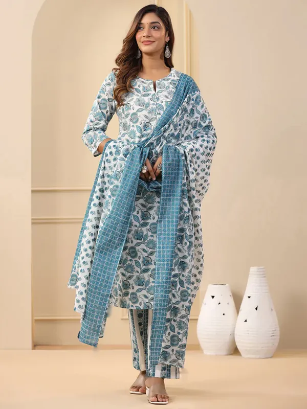 Blue_Rayon_Floral_Print_Straight_Ethnic_Suit_Set_For_Women