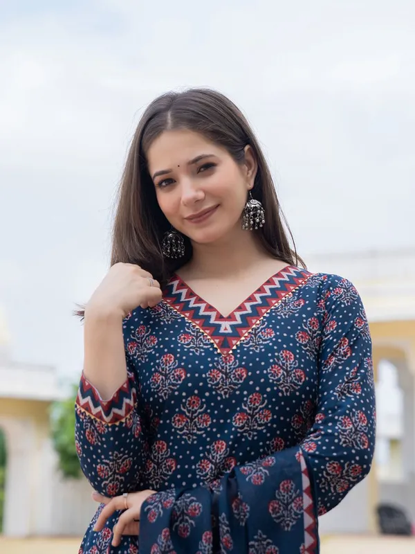 Navy_Cotton_Straight_Printed_Kurta_Set_For_Women