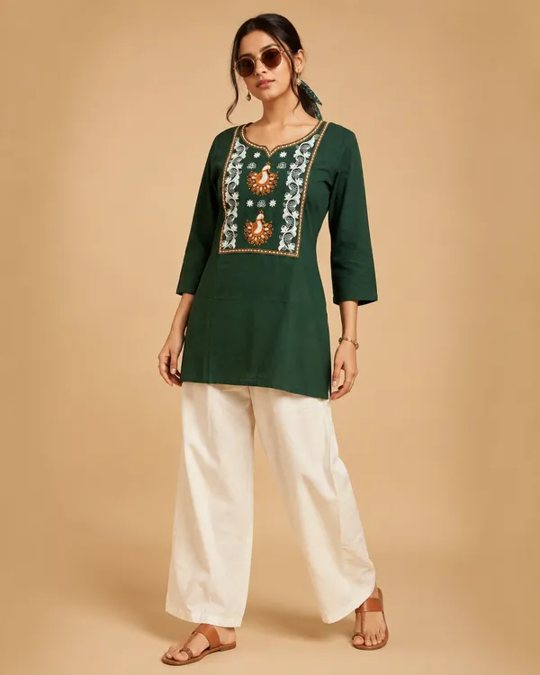 Green_Cotton_Straight_Embroidered_Kurta_Set_For_Women