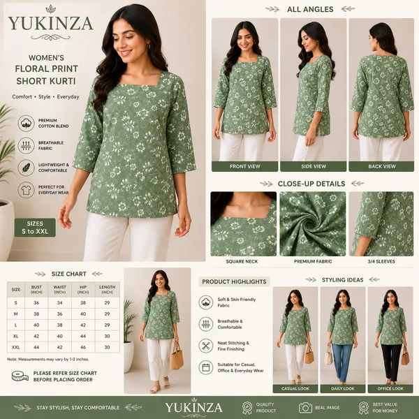 Green_Cotton_Blend_Floral_Print_Kurti_for_Women