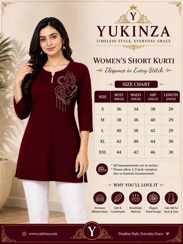 Maroon_Straight_Fit_Kurti_for_Women