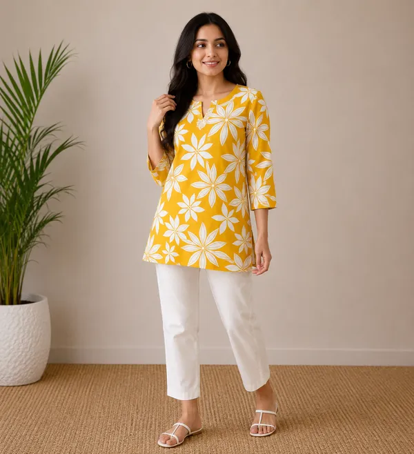 Yellow_Floral_Straight_Kurta_for_Women
