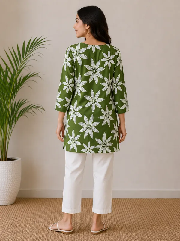 Olive_Green_Floral_Print_Straight_Kurta_for_Women