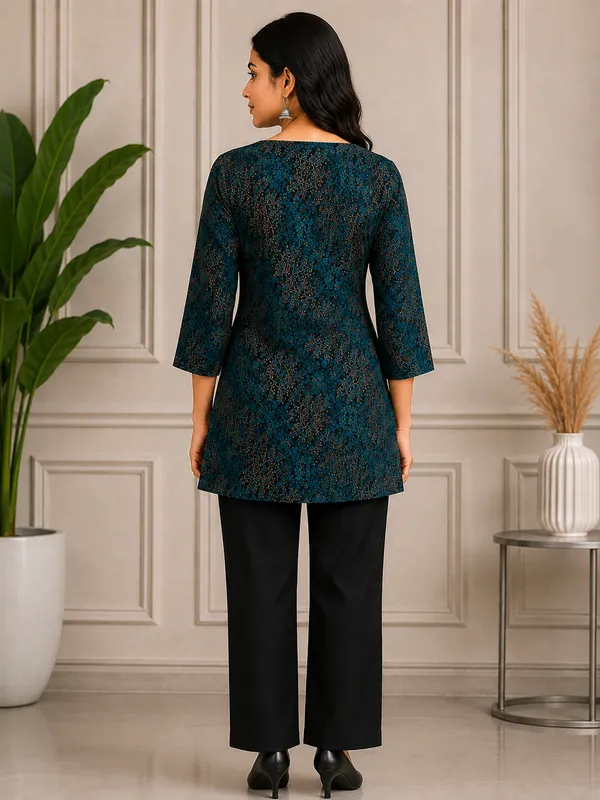 Teal_Printed_Straight_Kurti_for_Women