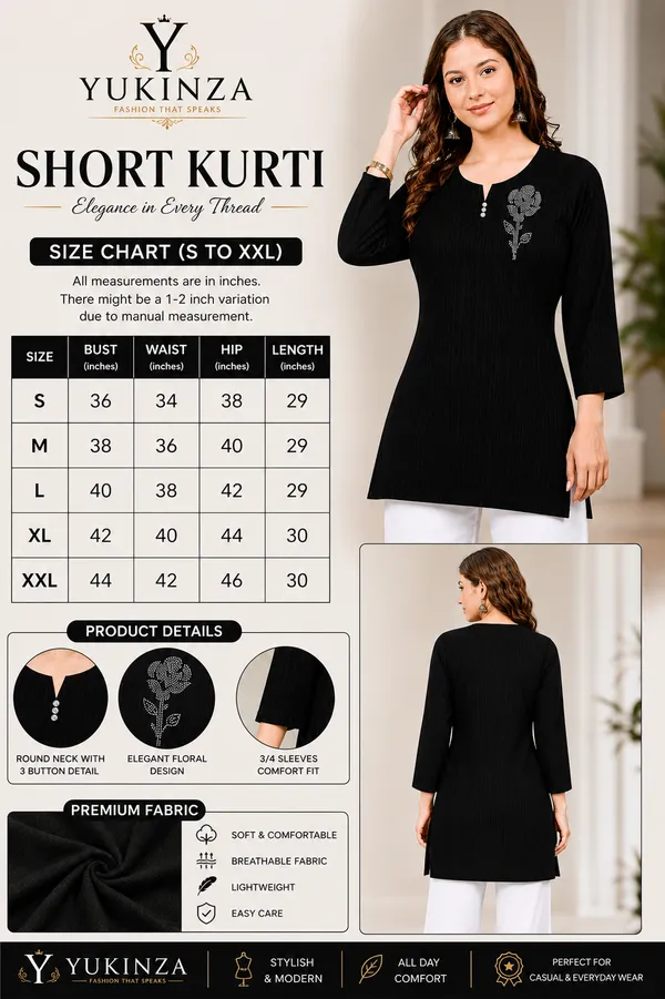 Black_Textured_Regular_Fit_Kurti_for_Women