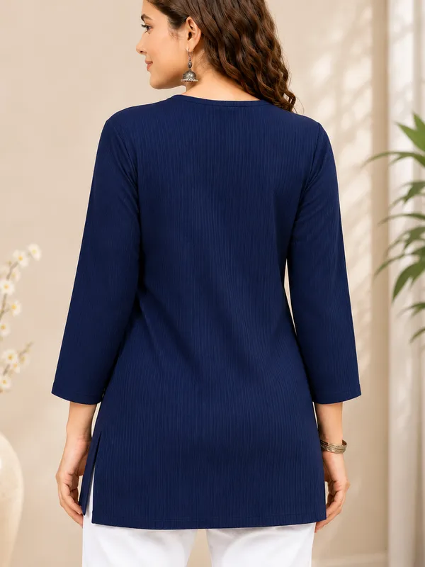 Navy_Straight_Fit_Women's_Kurta