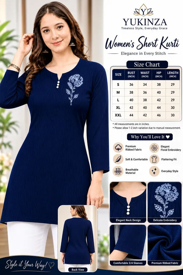Navy_Straight_Fit_Women's_Kurta