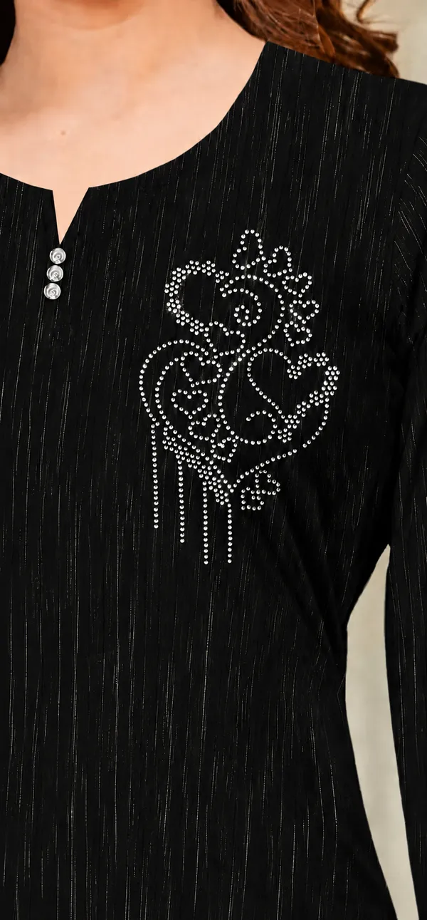 Black_Ribbed_Straight_Short_Kurti_for_Women
