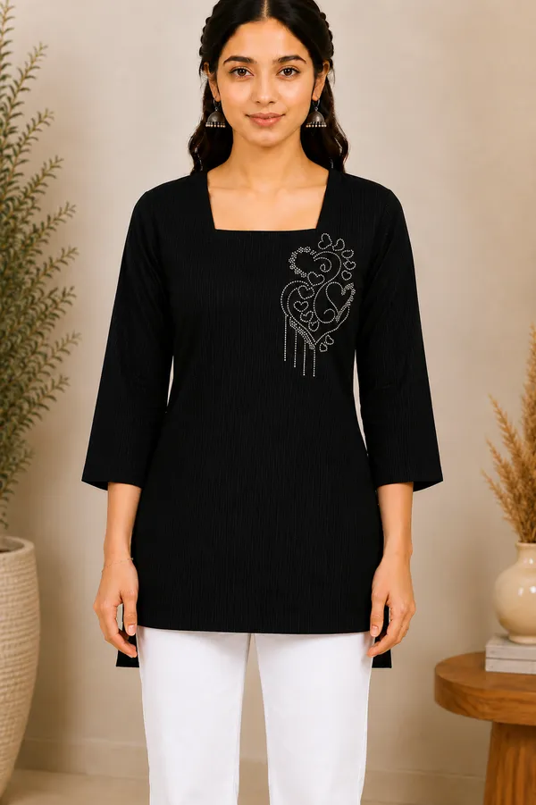 Black_Embellished_Straight_Kurti_for_Women