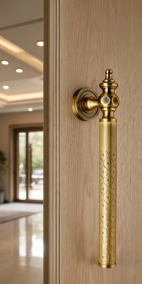 Brass_Decorative_Circular_Pattern_Door_Handle_Gold