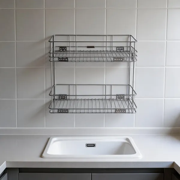Stainless_Steel_Modern_Two_Tier_Wall_Mounted_Wire_Storage_Rack