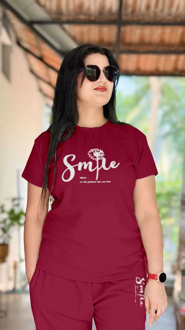 Maroon_Polyester_Lycra_Night_Wear_For_Women