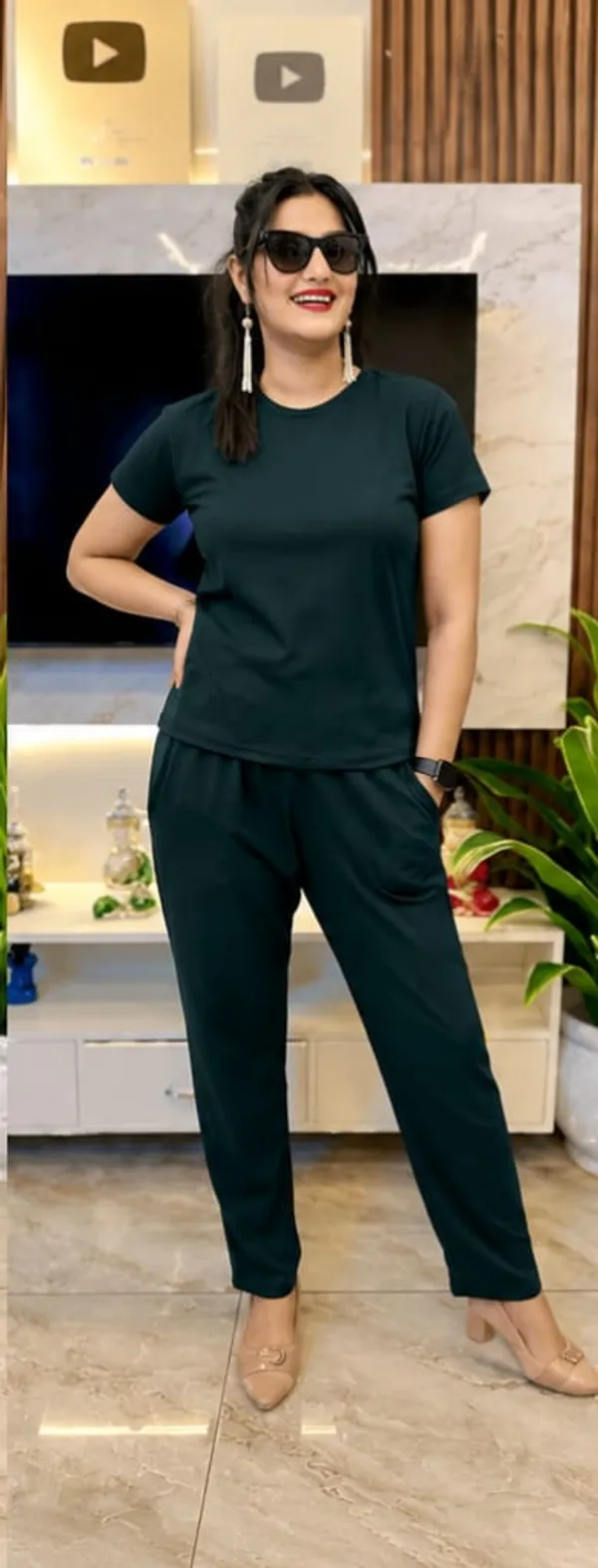 Green_Polyester_Lycra_Night_Wear_For_Women