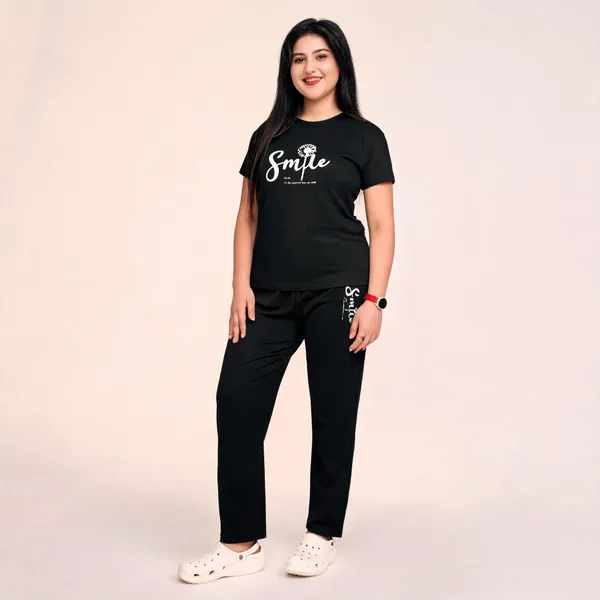 Black_Polyester_Lycra_Night_Wear_For_Women
