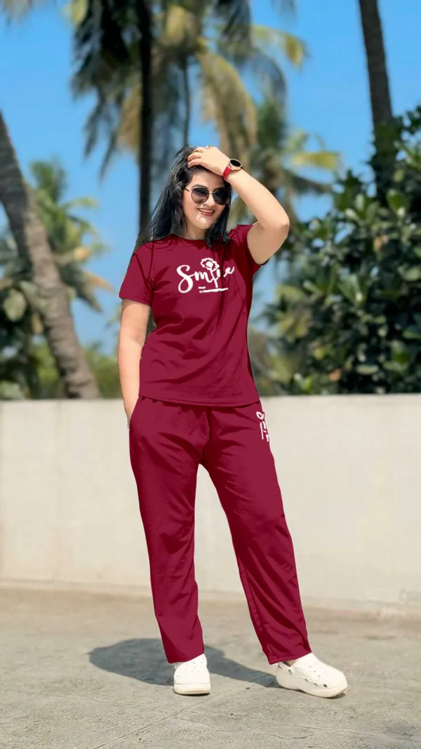 Maroon_Polyester_Lycra_Night_Wear_For_Women
