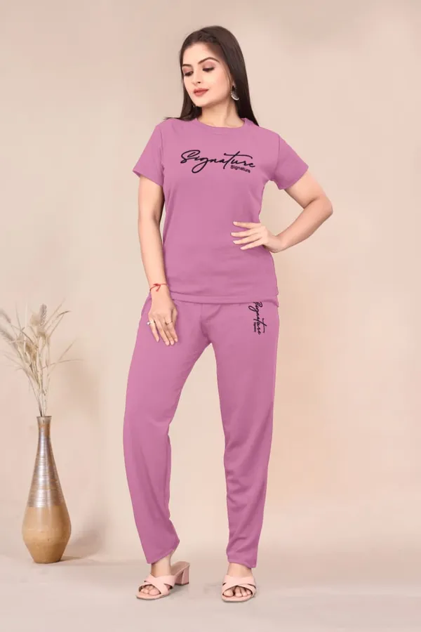 Mauve_Polyester_Lycra_Night_Wear_For_Women