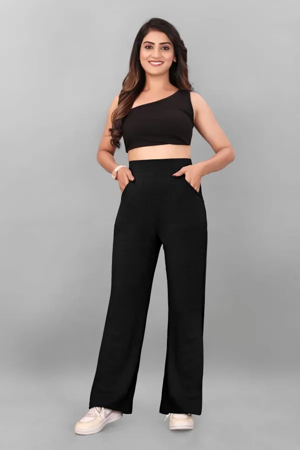 Black_Polyester_Lycra_Trouser_For_Women