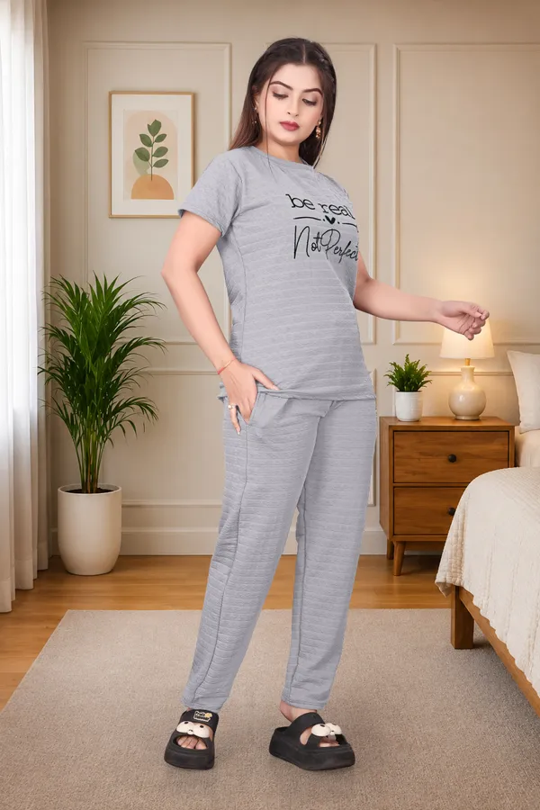 Gray_Rolex_Polyester_Lycra_Night_Wear_For_Women