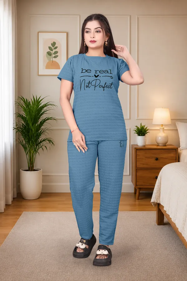 Slate_Blue_Rolex_Polyester_Lycra_Night_Wear_For_Women