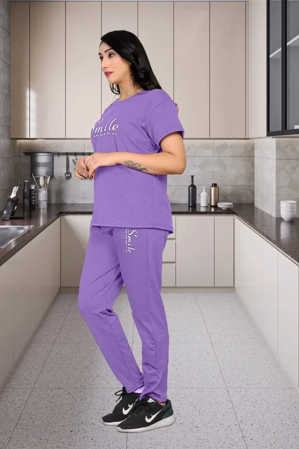 Purple_Polyester_Lycra_Night_Wear_For_Women