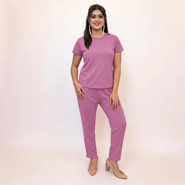 Mauve_Polyester_Lycra_Night_Wear_For_Women