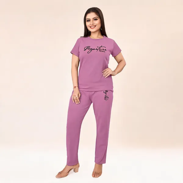Mauve_Polyester_Lycra_Night_Wear_For_Women