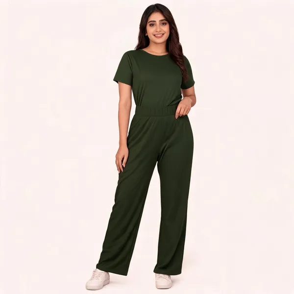 Green_Polyester_Lycra_Trouser_For_Women