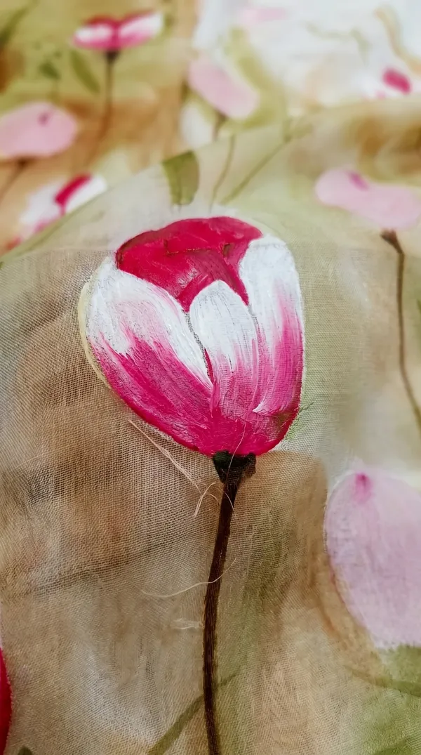 Green_Tulips_Organza_From_Aranya_Collection_(Floral)_Hand-Painted_Wearable_Art_By_Adibani