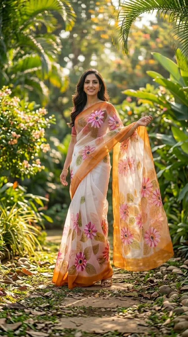 Sunlit_Blossom_Organza_From_Aranya_Collection_(Floral)_Hand-Painted_Wearable_Art_By_Adibani