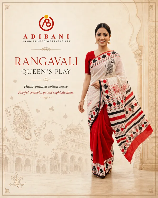 Queen's_Play_from_Rangavali_Collection_-_Cotton_Block_Printed_Sarees_by_Adibani