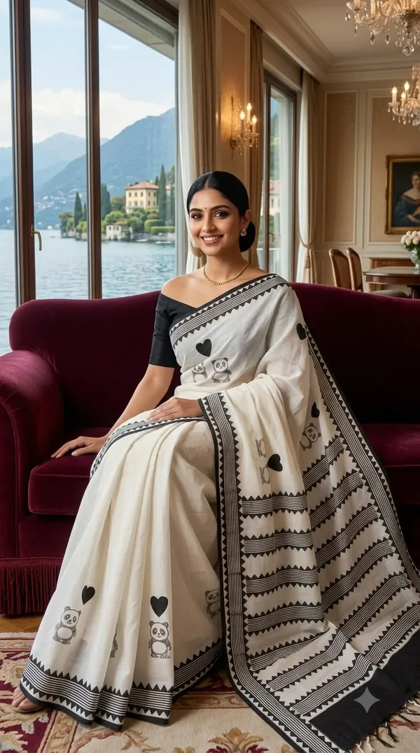 Playful_Monochrome_from_Rangavali_Collection_-_Cotton_Block_Printed_Sarees_by_Adibani