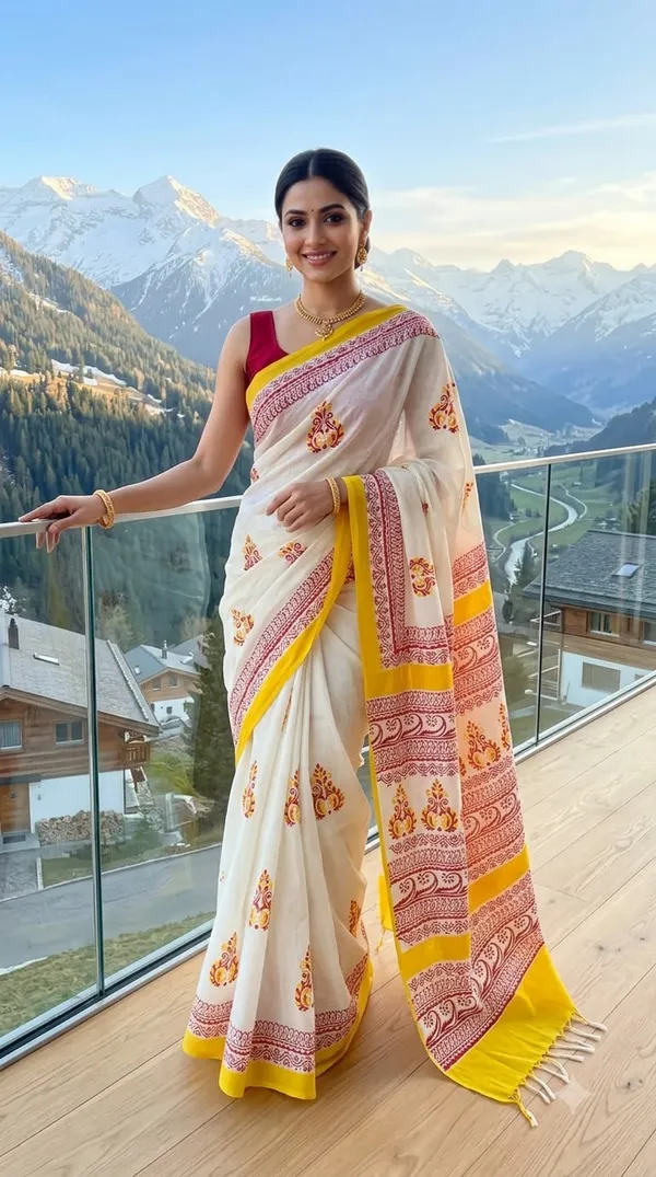 Sunlit_Regalia_from_Rangavali_Collection_-_Cotton_Block_Printed_Sarees_by_Adibani