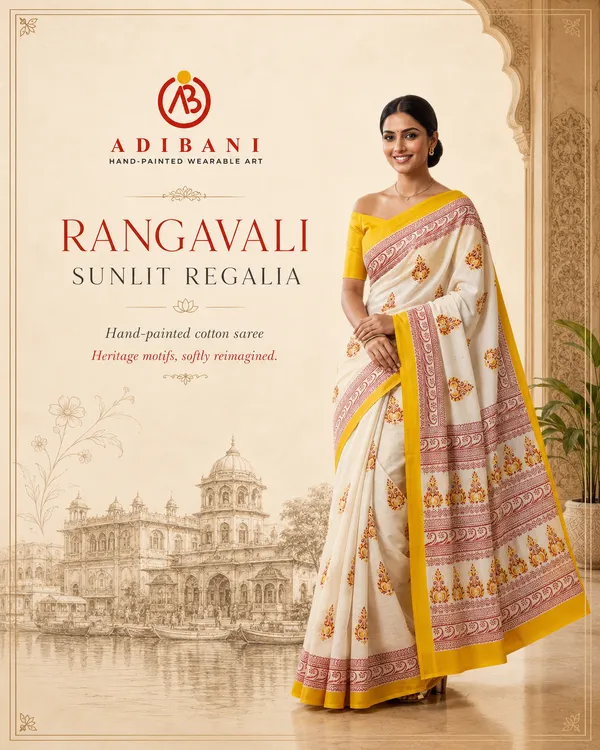 Sunlit_Regalia_from_Rangavali_Collection_-_Cotton_Block_Printed_Sarees_by_Adibani