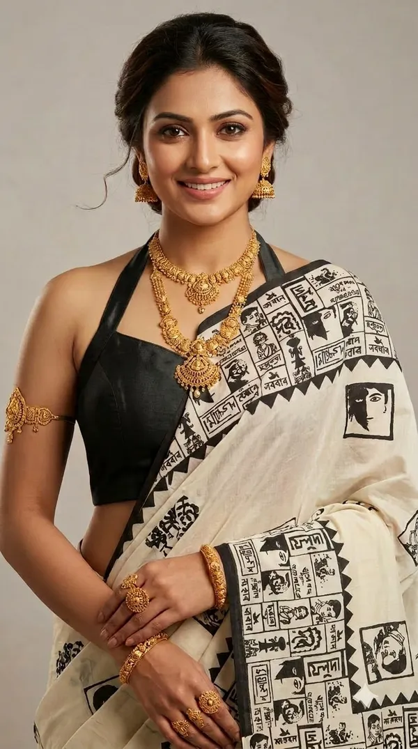 Graphic_Katha_from_Rangavali_Collection_-_Cotton_Block_Printed_Sarees_by_Adibani