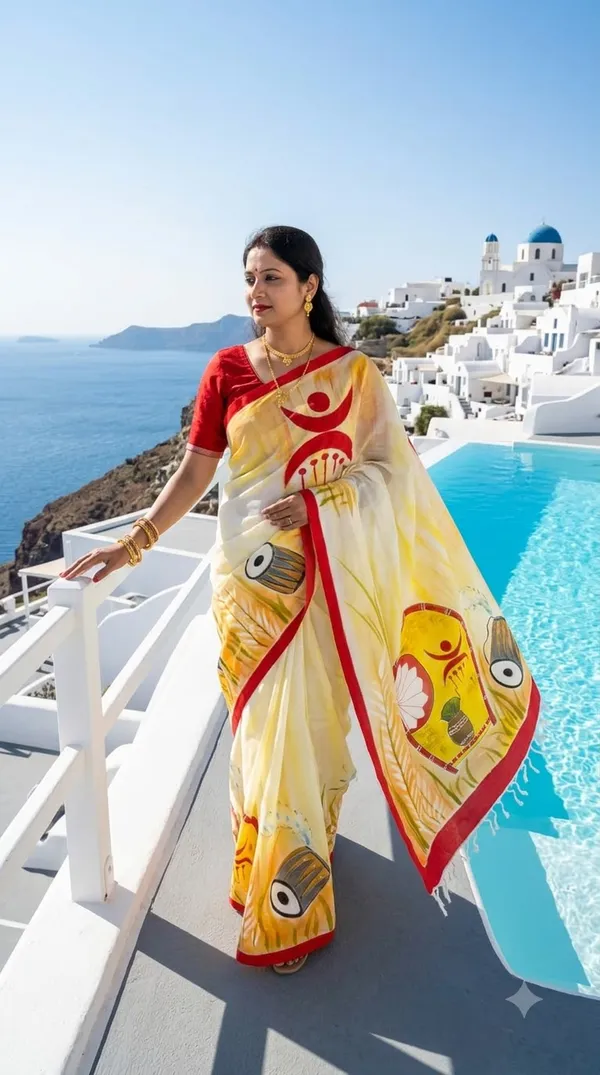 Sacred_Sunlight_from_Rangavali_Collection_-_Cotton_Hand-Painted_Sarees_by_Adibani