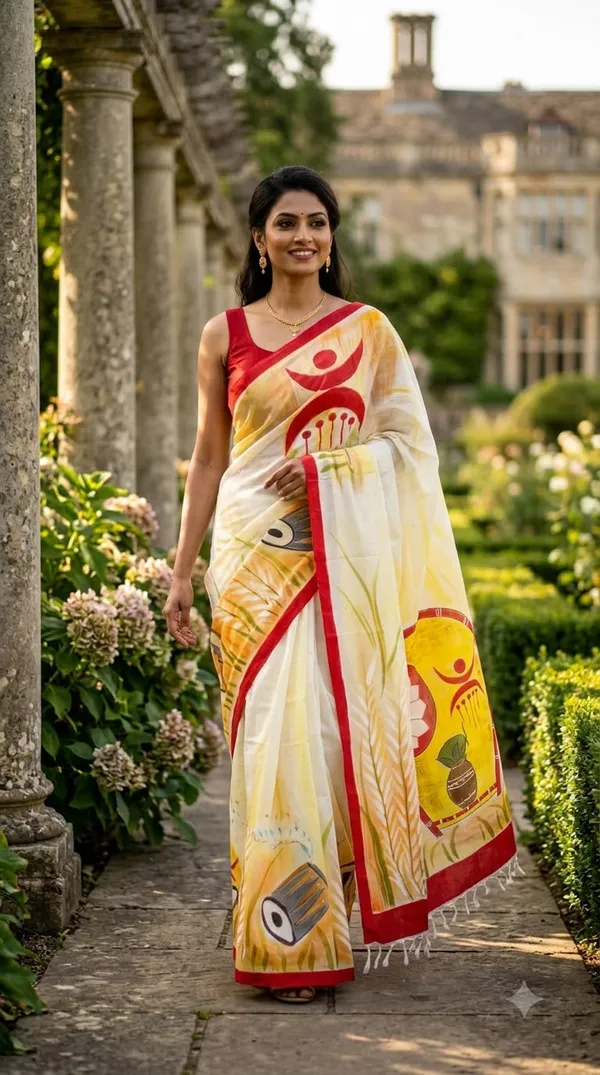 Sacred_Sunlight_from_Rangavali_Collection_-_Cotton_Hand-Painted_Sarees_by_Adibani