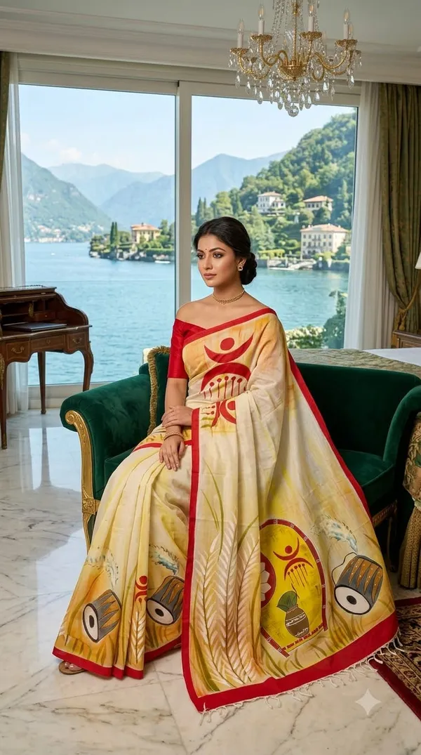 Sacred_Sunlight_from_Rangavali_Collection_-_Cotton_Hand-Painted_Sarees_by_Adibani