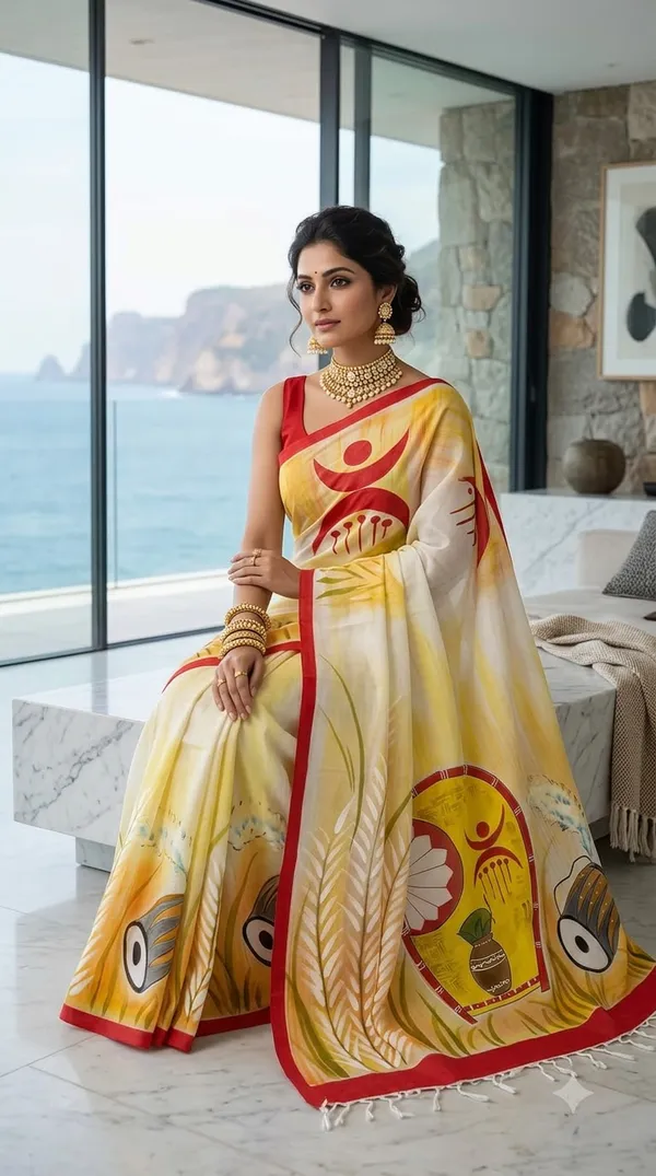Sacred_Sunlight_from_Rangavali_Collection_-_Cotton_Hand-Painted_Sarees_by_Adibani
