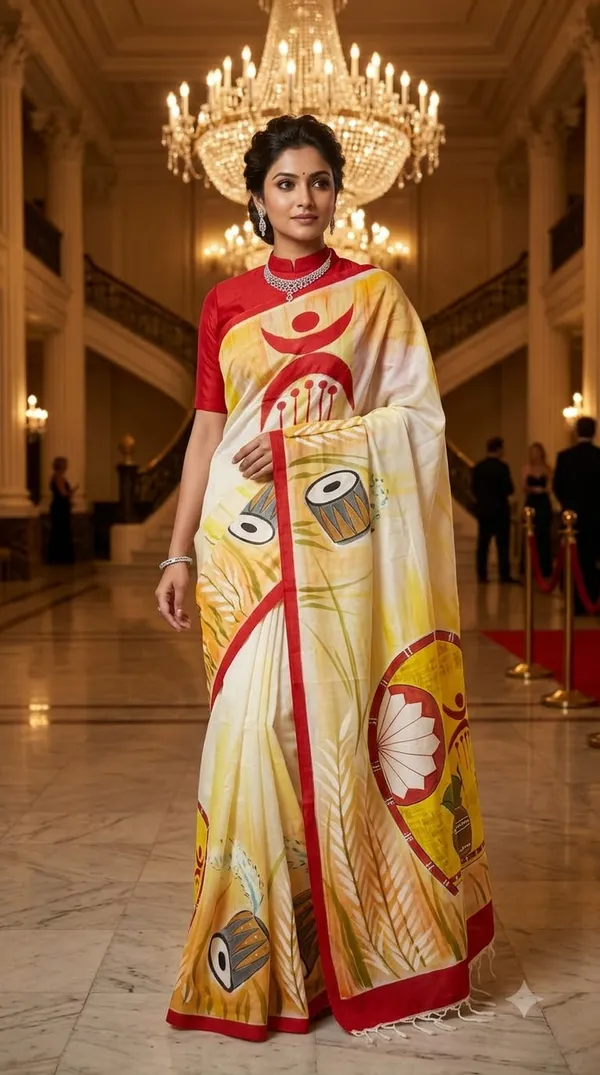 Sacred_Sunlight_from_Rangavali_Collection_-_Cotton_Hand-Painted_Sarees_by_Adibani